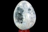 Crystal Filled Celestine (Celestite) Egg Geode - Madagascar #98824-3